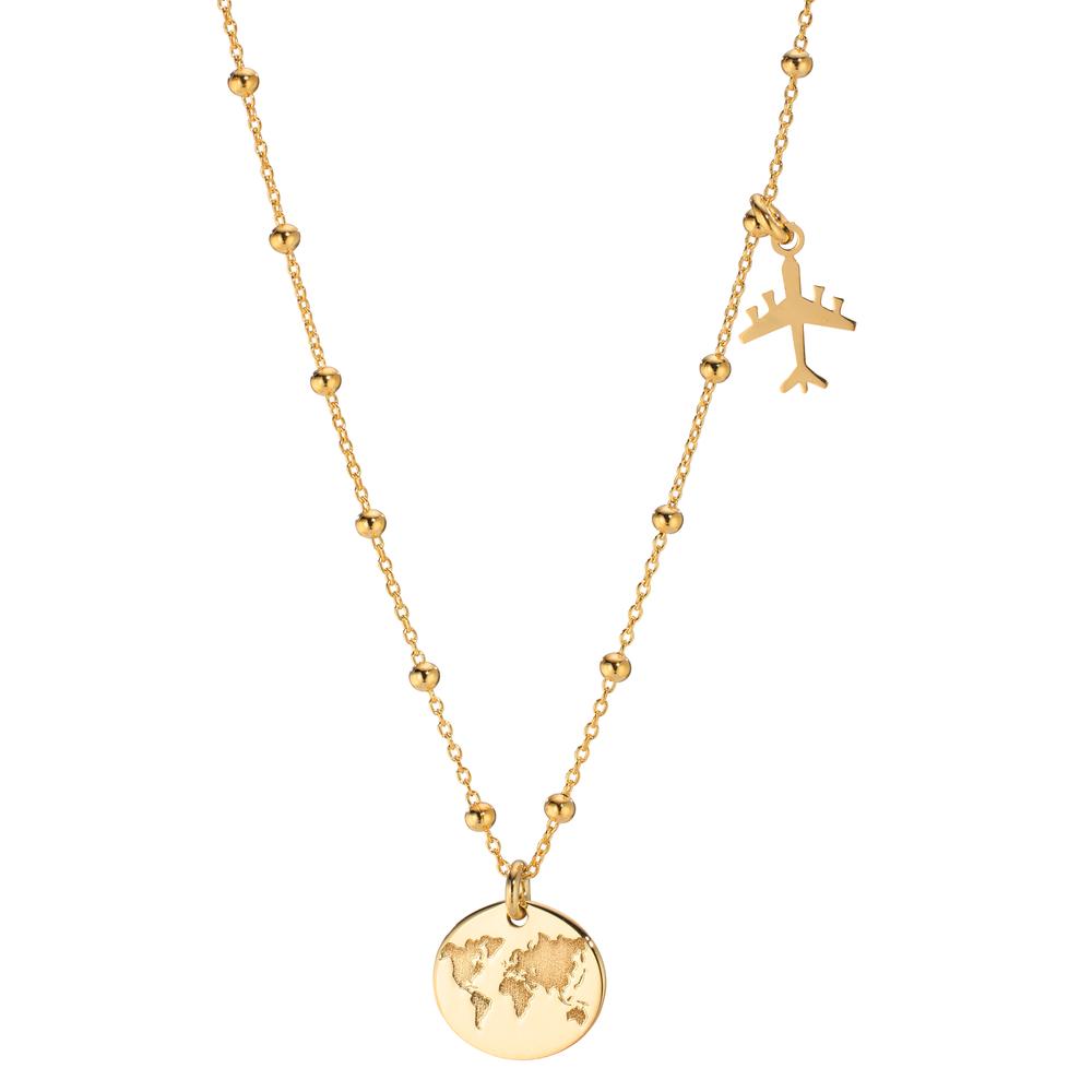 Collier Argent jaune Plaqué or Globe 40-44 cm-608162