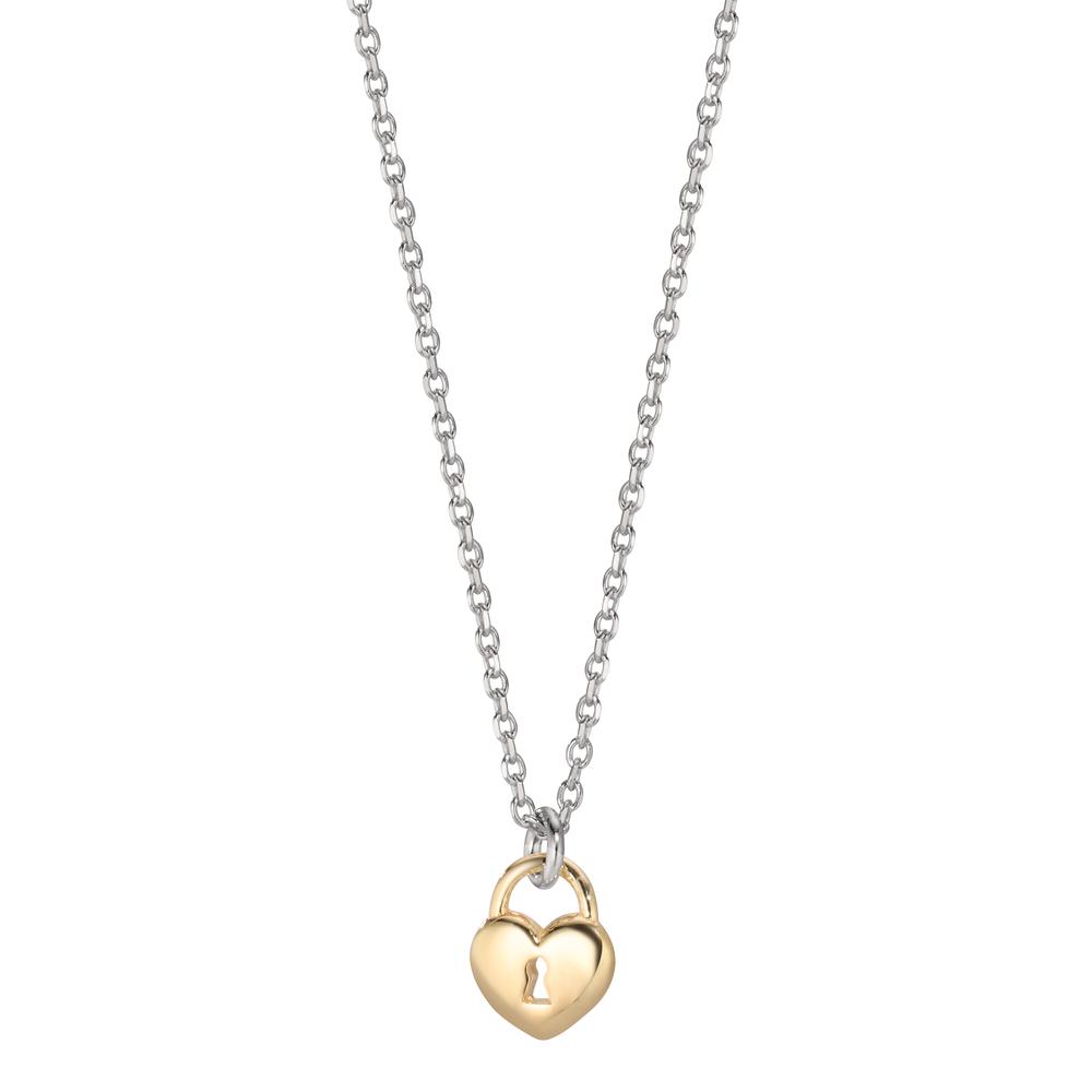 Collier Argent jaune Rhodié Coeur 40-44 cm-608172