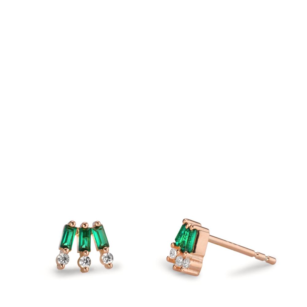 Clous d'oreilles Argent Zircone 12 Pierres rosé Plaqué or-608294