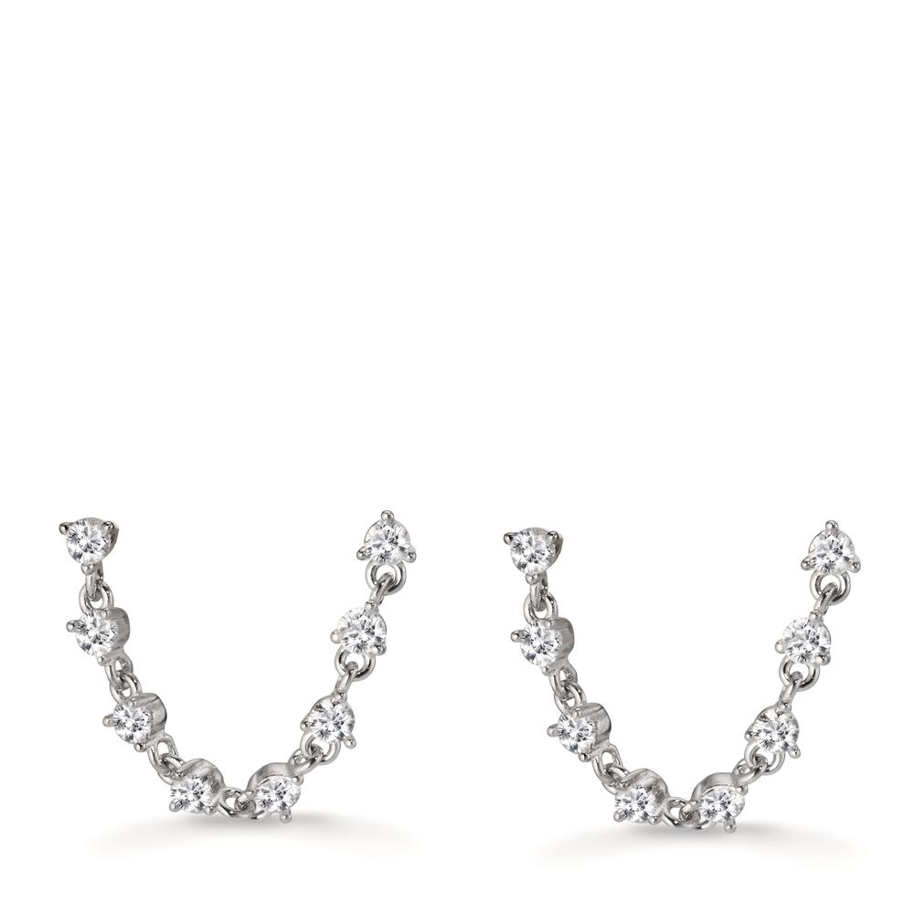 Pendant d'oreilles Argent Zircone 16 Pierres Rhodié-608295