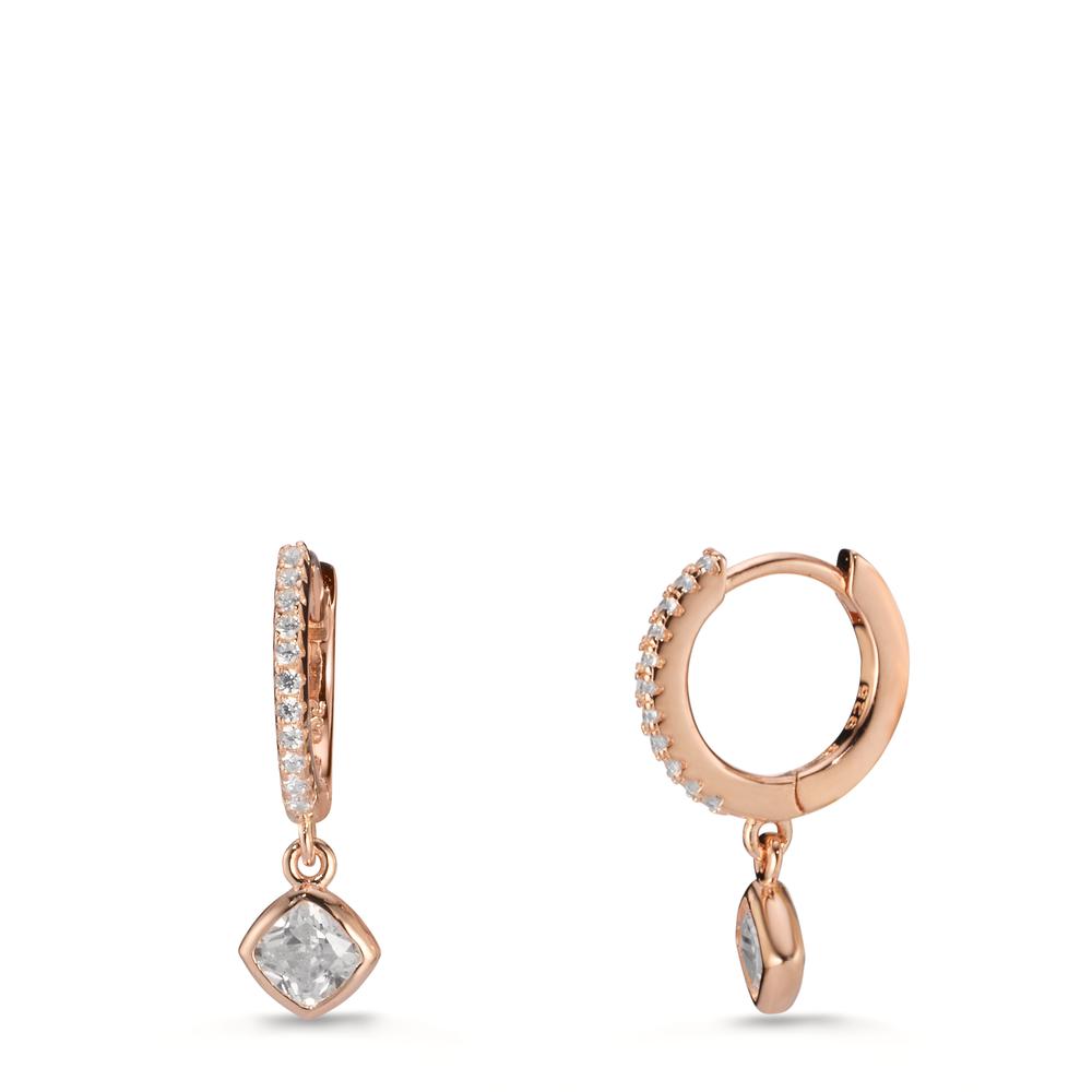 Créoles à charnières Argent Zircone rosé Plaqué or-608299