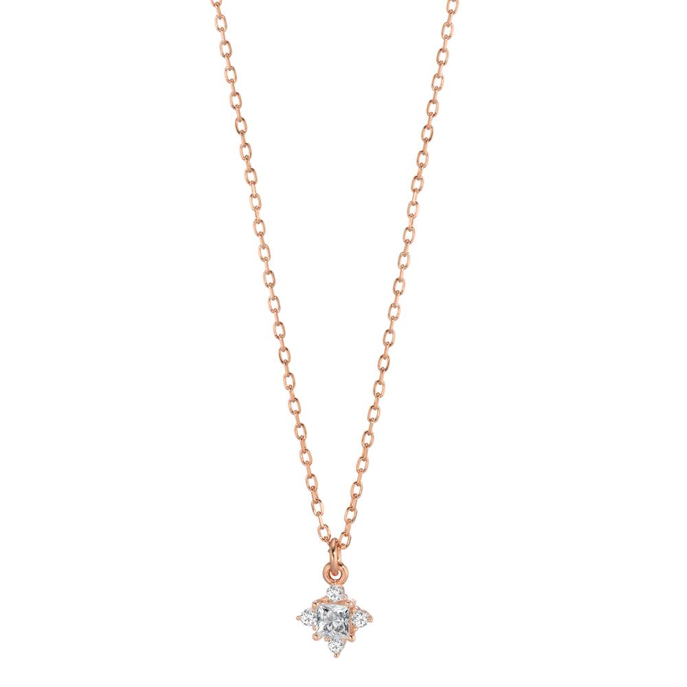 Collier Argent Zircone 5 Pierres rosé Plaqué or 40-45 cm-608304