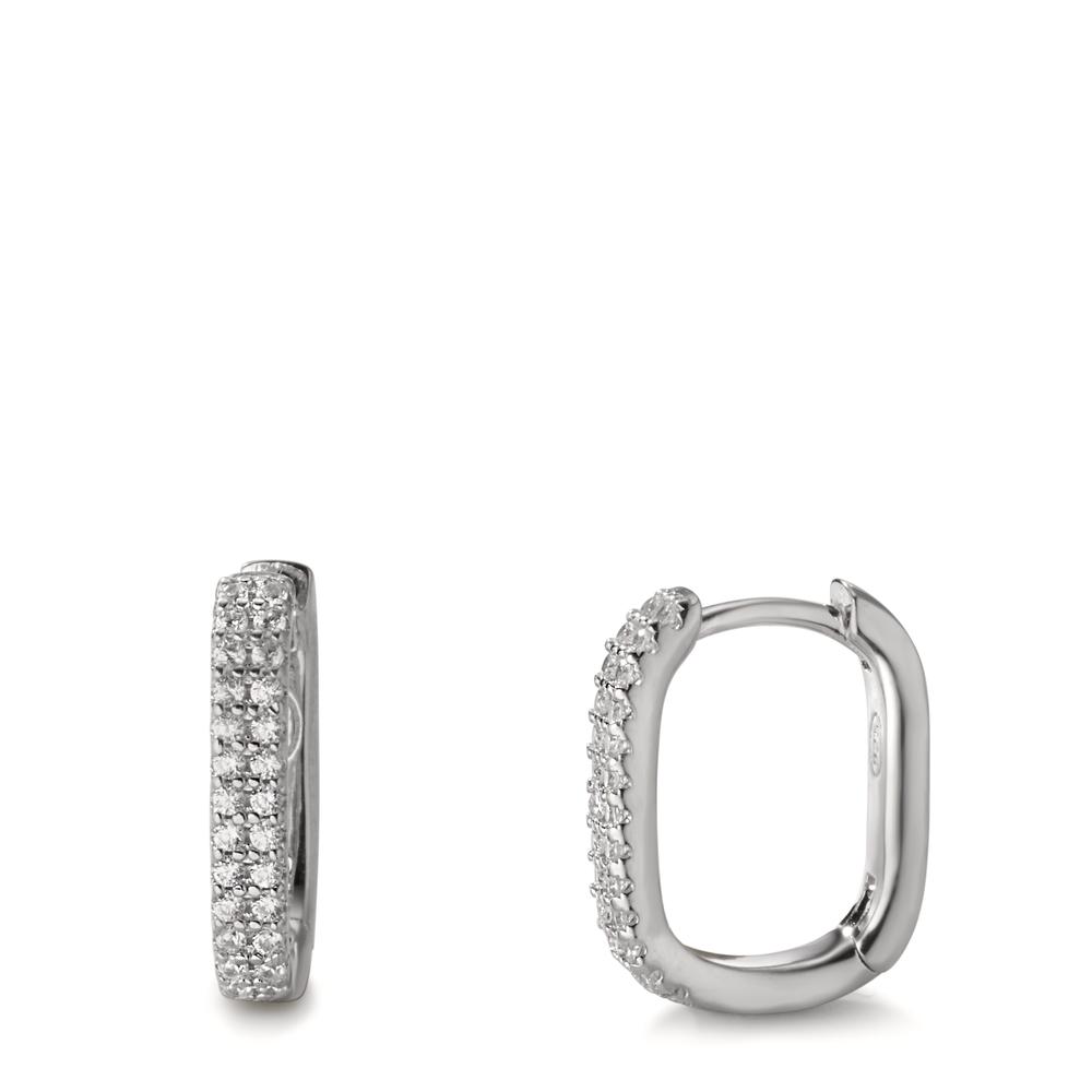 Créoles à charnières Argent Zircone Rhodié-608305