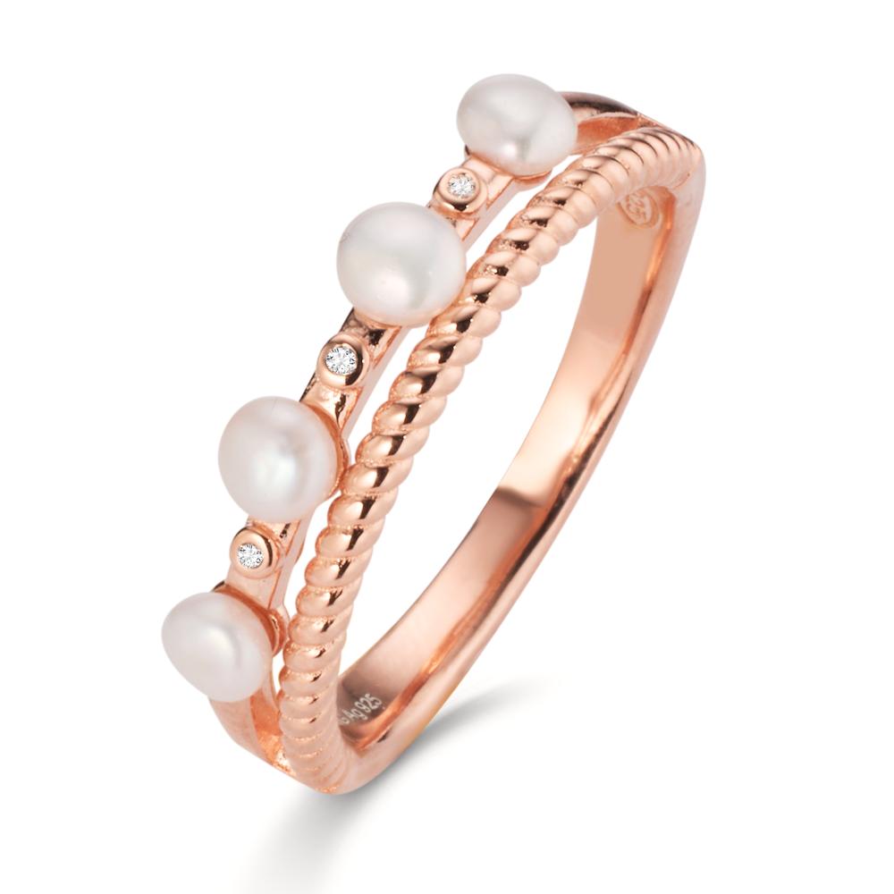 Bague Argent rosé Plaqué or [shining Pearls], 4 Perles, 3.5 mm-608309