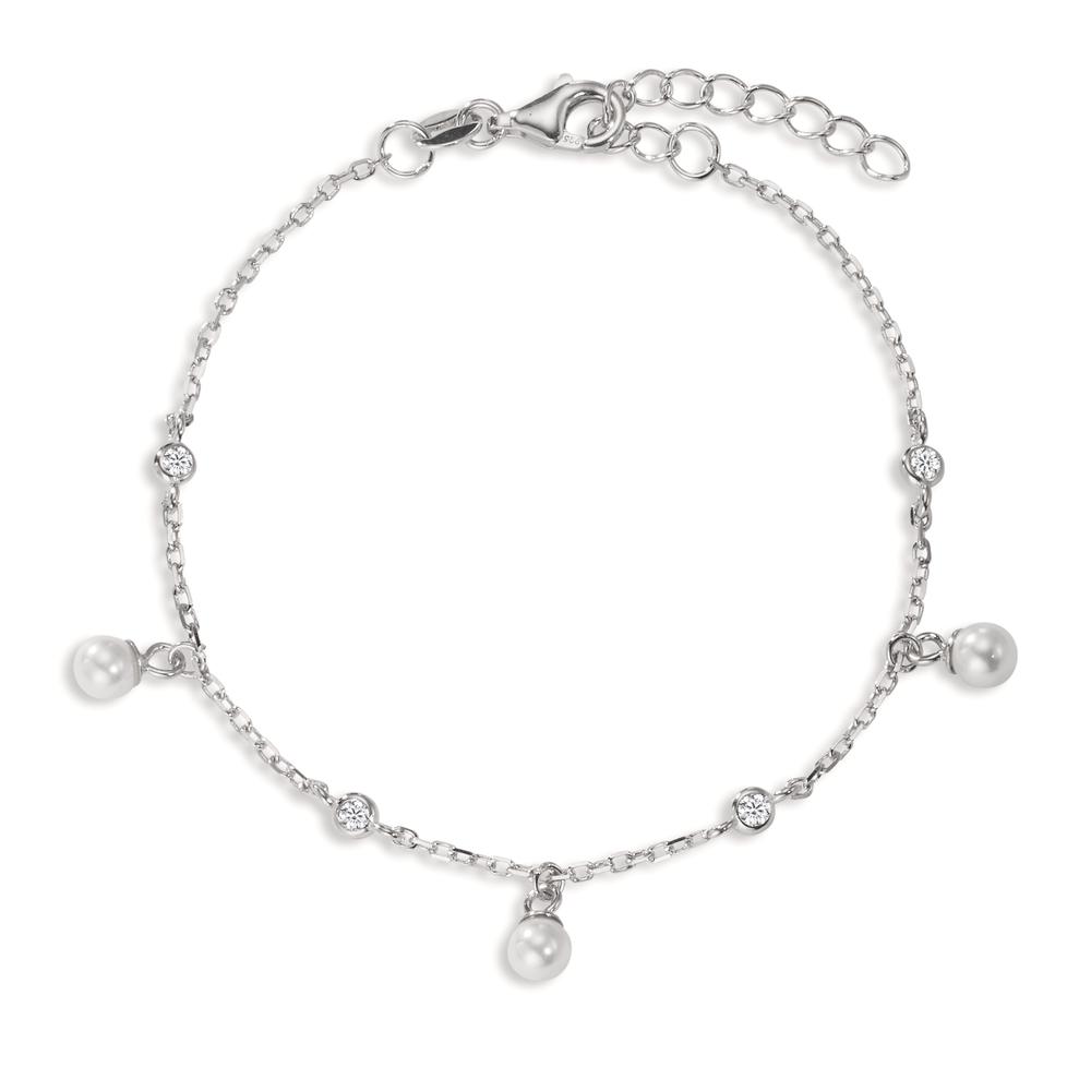 Bracelet Argent Zircone 4 Pierres Rhodié 16-19 cm-608310