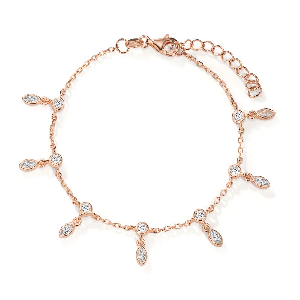 Bracelet Argent Zircone 14 Pierres rosé Plaqué or 16-19 cm-608311
