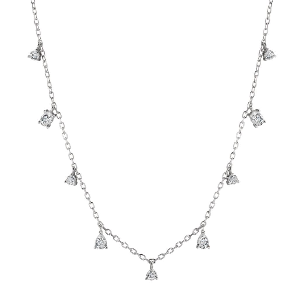 Collier Argent Zircone 9 Pierres Rhodié 40-45 cm-608312