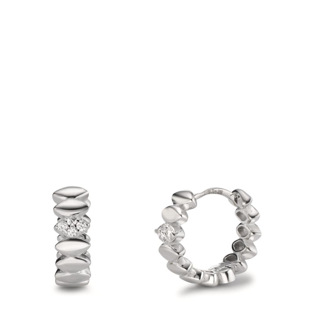 Créoles à charnières Argent Zircone 8 Pierres Rhodié-608327