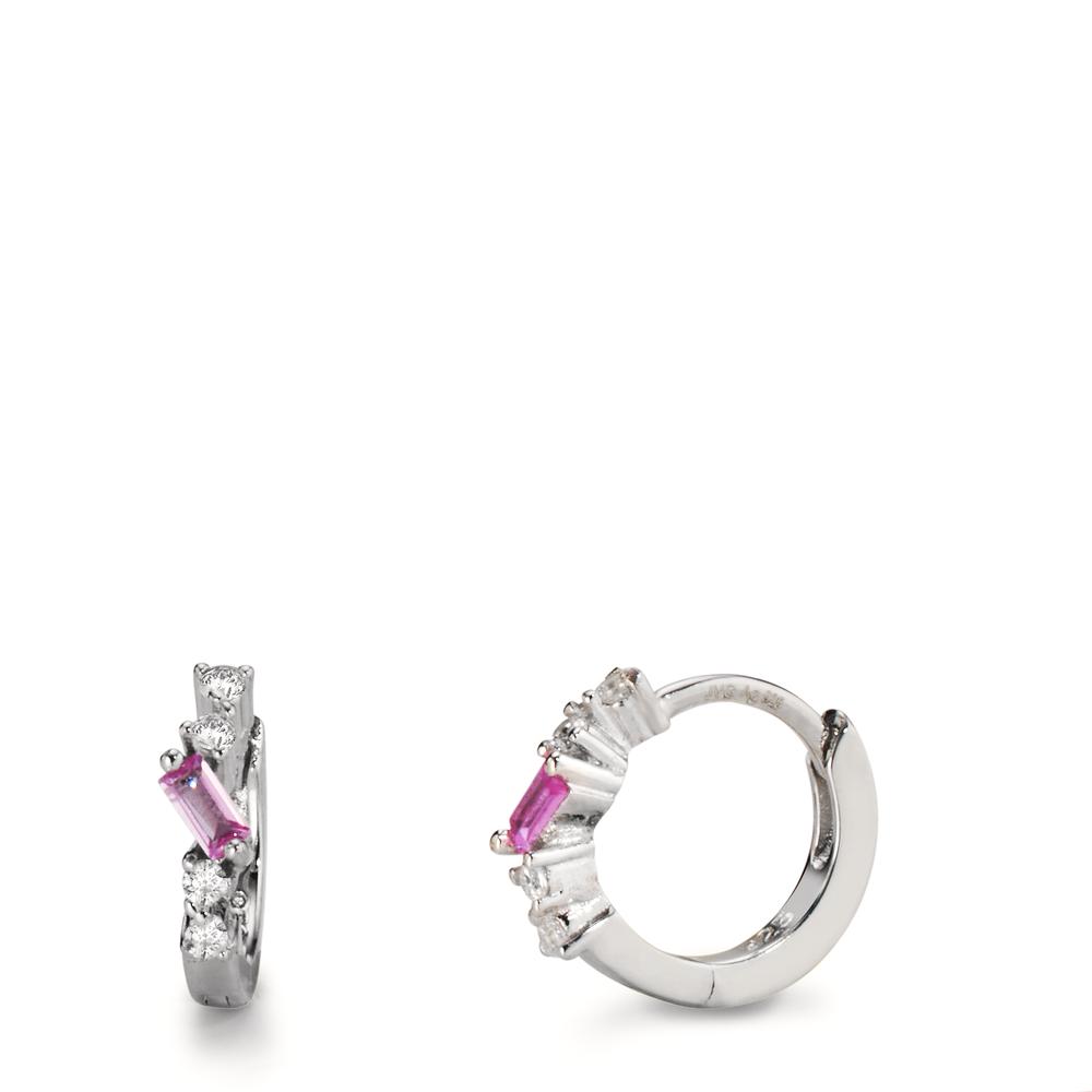 Créoles à charnières Argent Zircone 10 Pierres Rhodié-608333