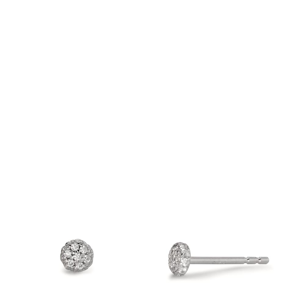 Clous d'oreilles Argent Zircone Rhodié Ø4 mm-608335