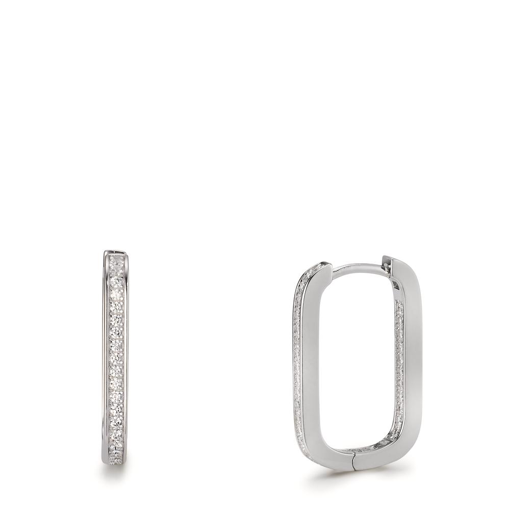 Créoles à charnières Argent Zircone Rhodié-608358