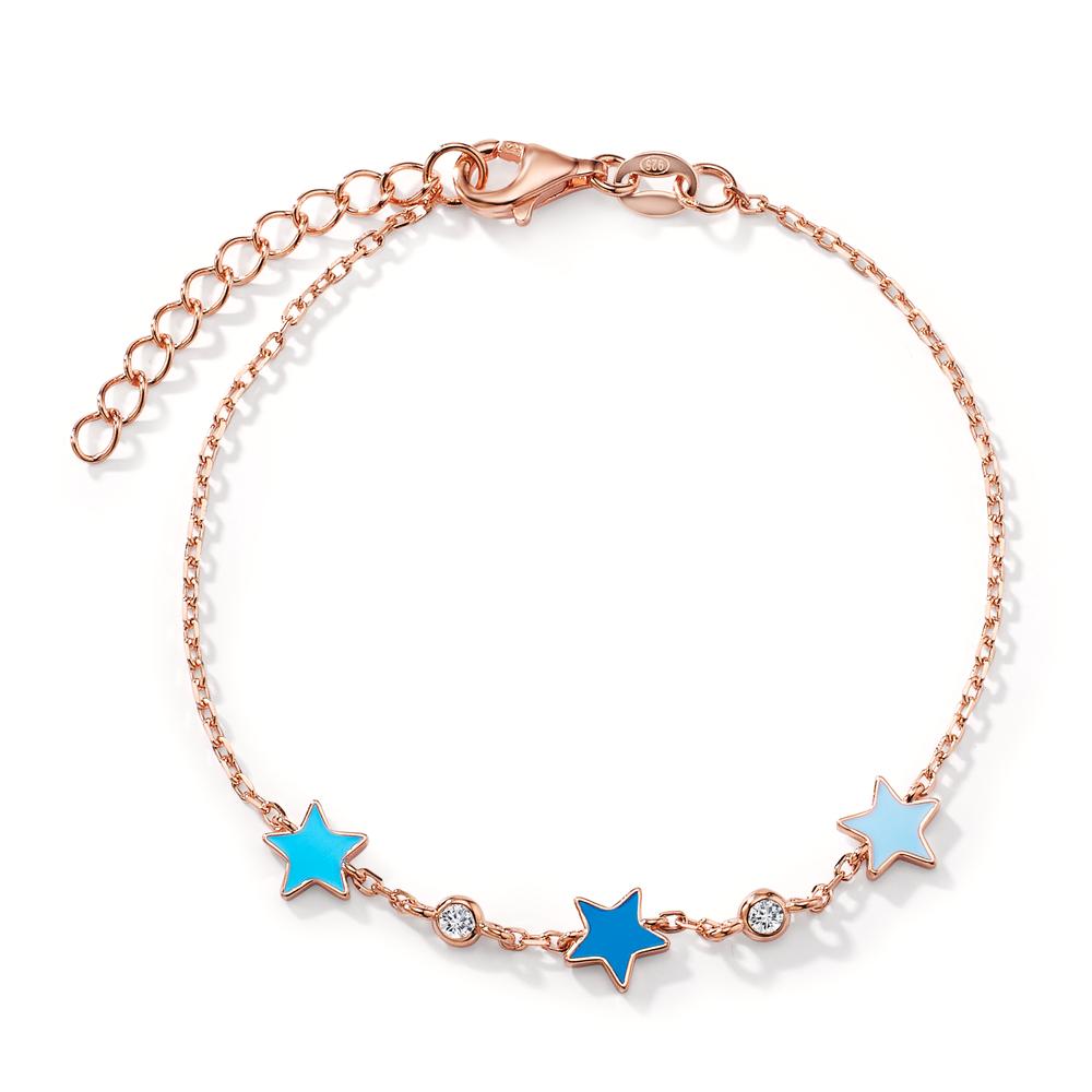 Bracelet Argent Zircone 2 Pierres rosé Plaqué or Étoile 16-19 cm-608360