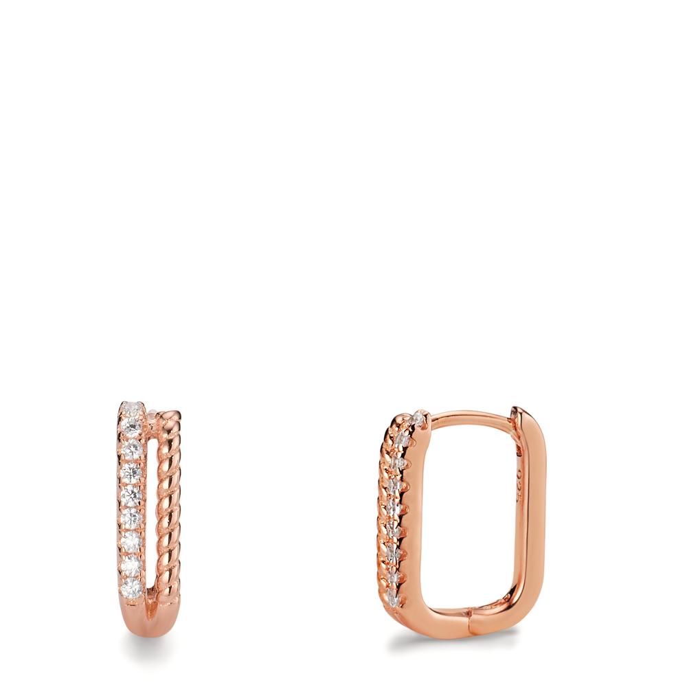Créoles à charnières Argent Zircone 18 Pierres rosé Plaqué or-608366