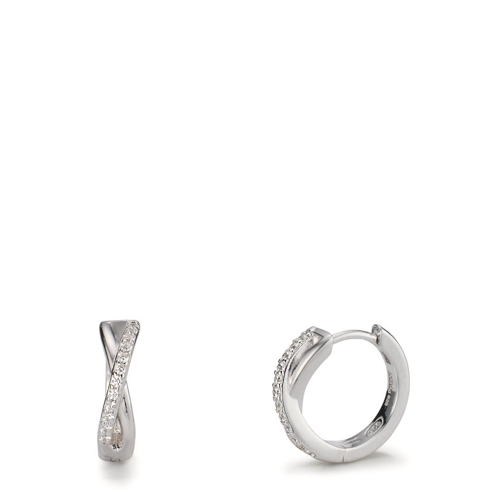 Créoles à charnières Argent Zircone Rhodié-608371