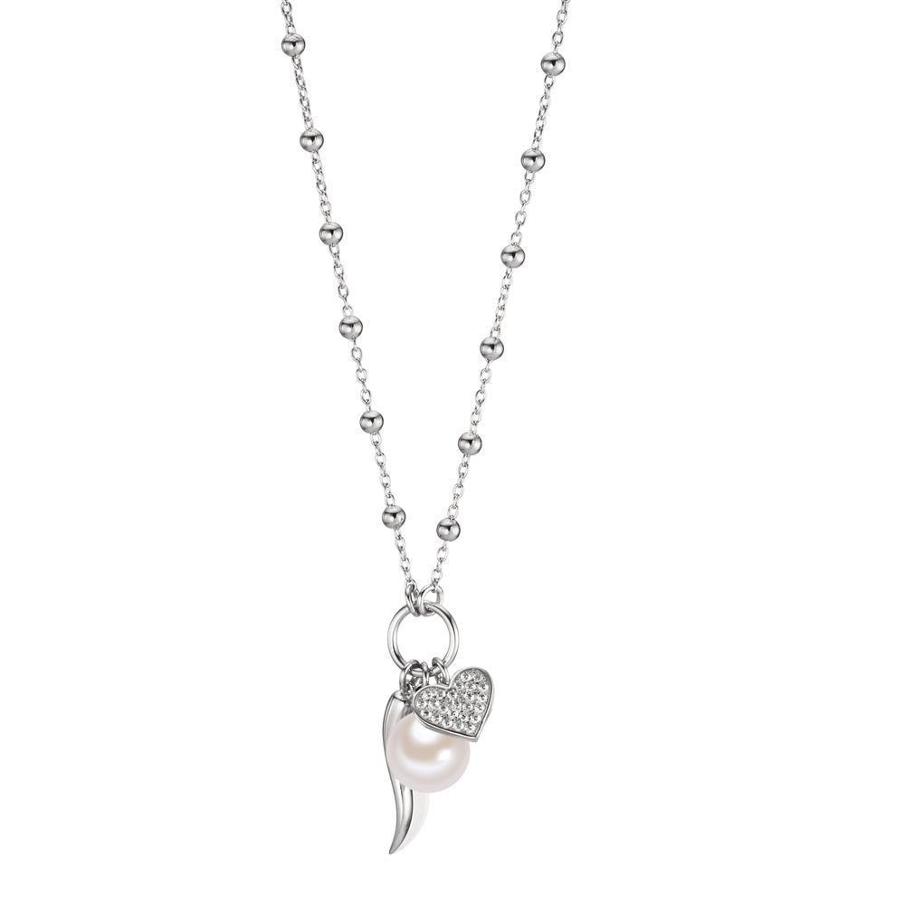 Collier Argent Zircone Rhodié [shining Pearls], 8.5 mm 40-45 cm-608377