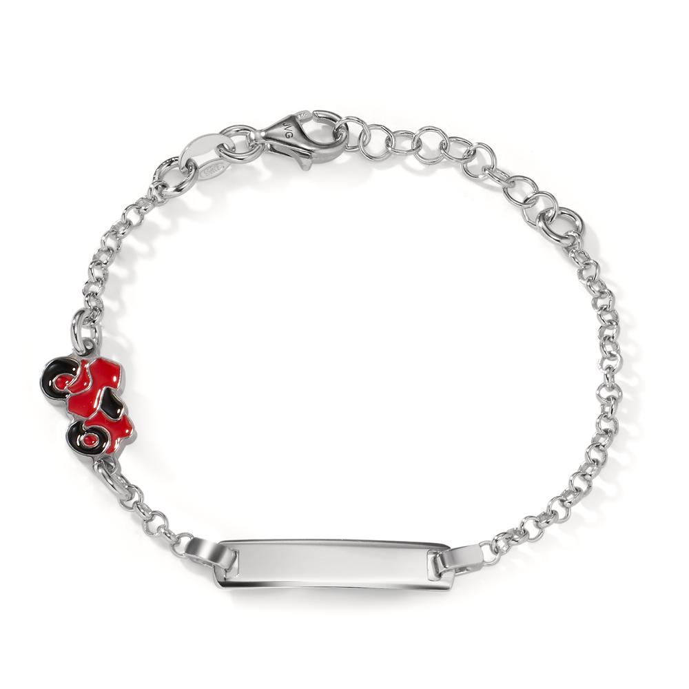 Gourmette avec gravure Argent Rhodié Moto 12-14 cm-608403