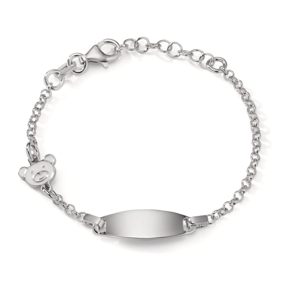 Gourmette avec gravure Argent Rhodié Ours 12-14 cm-608408