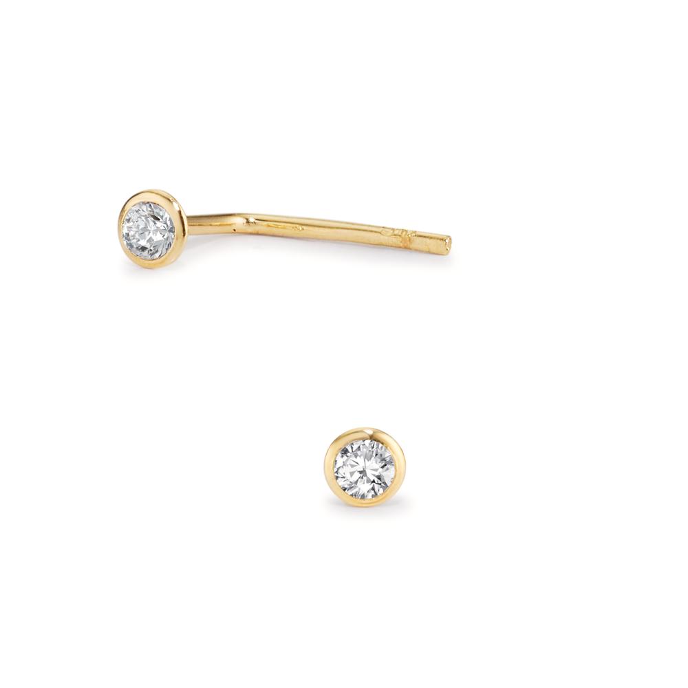 Clous de nez Or jaune 9K Zircone Ø2.5 mm-608442