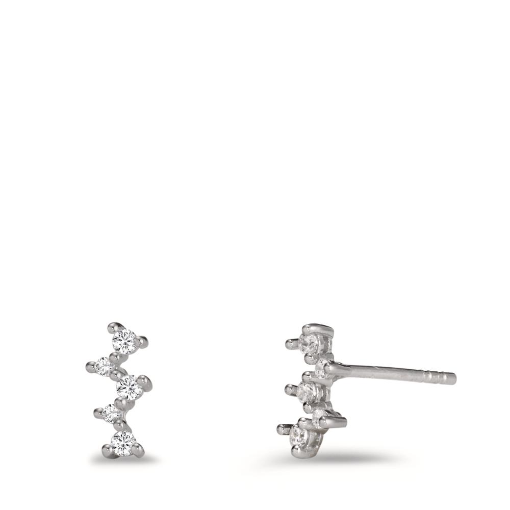 Clous d'oreilles Argent Zircone 10 Pierres Rhodié-608506