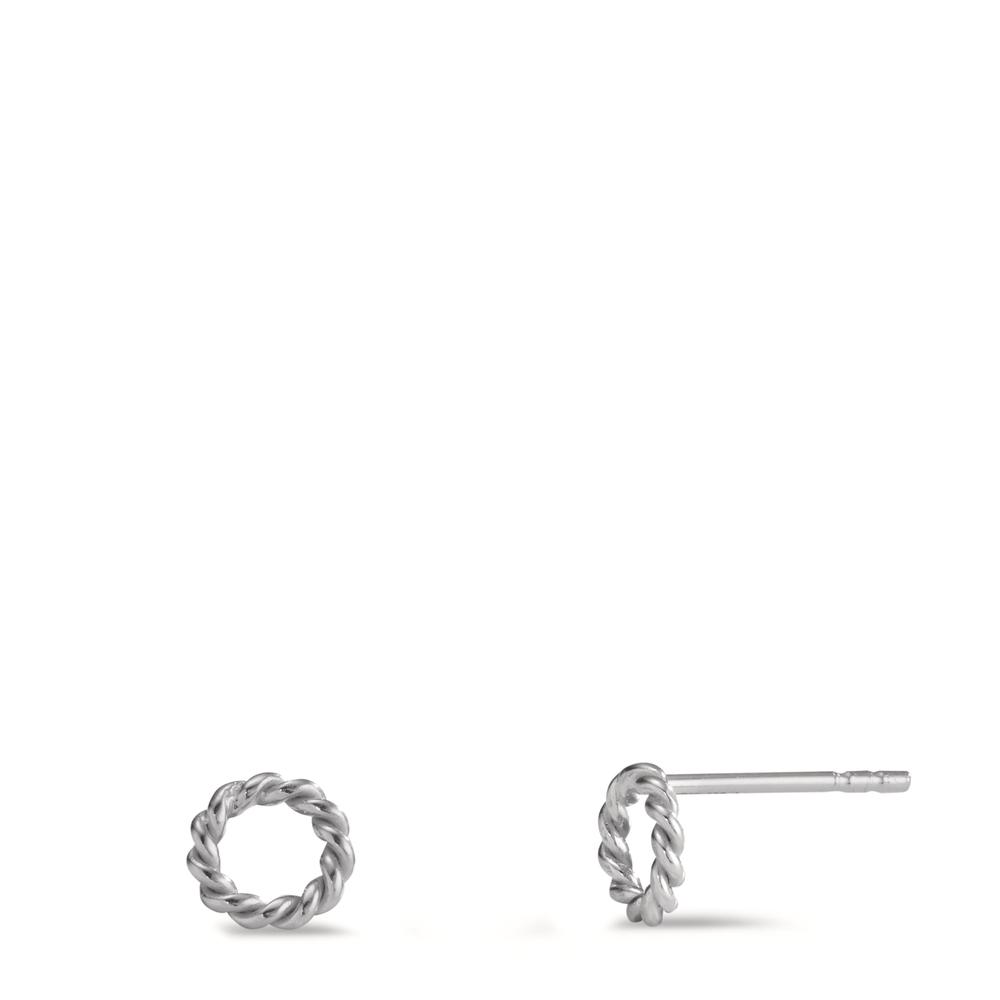 Clous d'oreilles Argent Rhodié Ø6.5 mm-608525