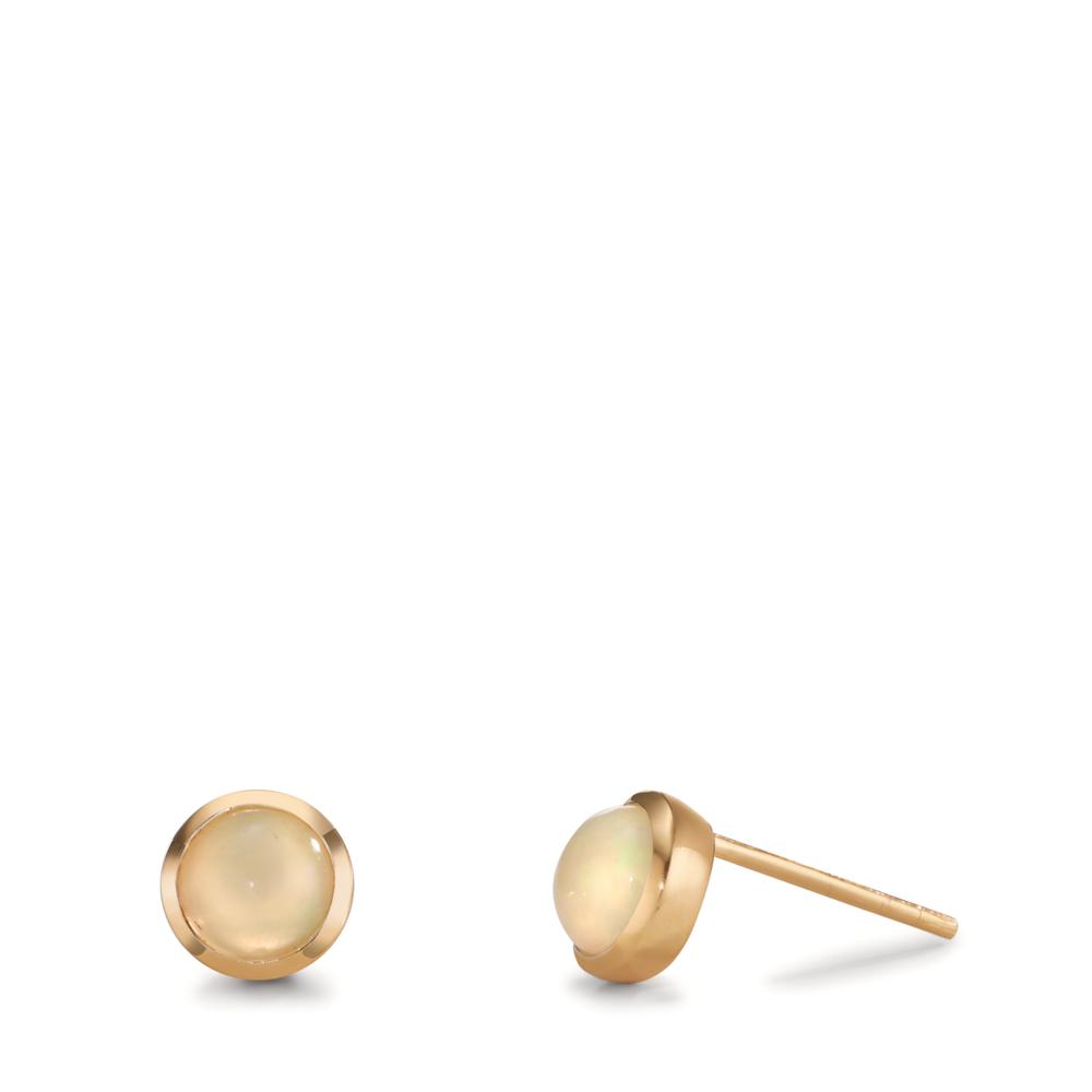 Clous d'oreilles Argent Opale 2 Pierres Plaqué or Ø7.5 mm-608534