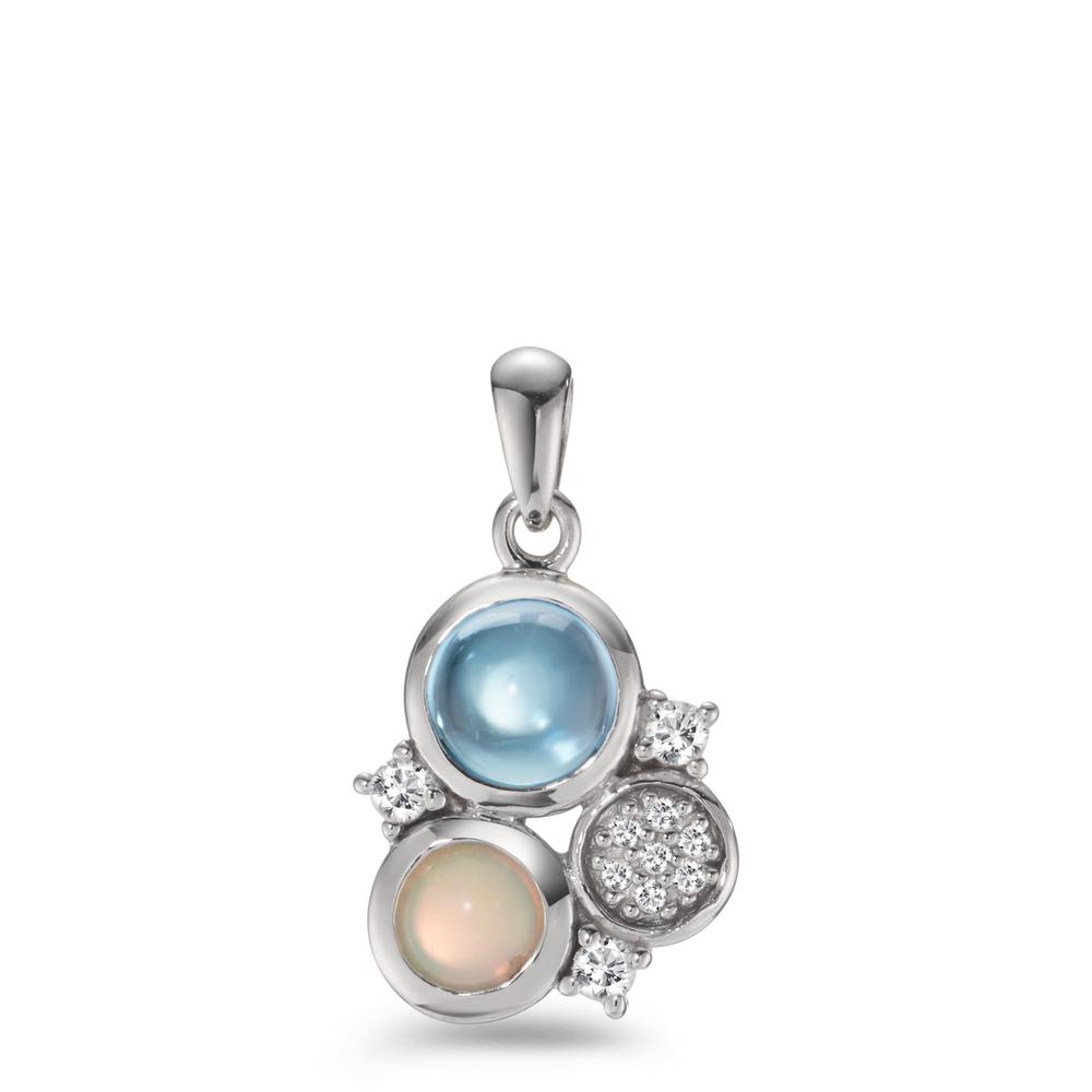 Pendentif Argent Zircone, Topaze, Opale Rhodié-608552