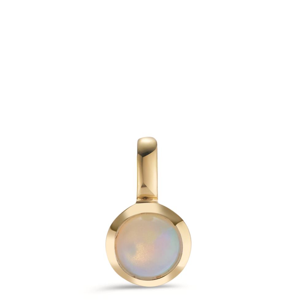 Pendentif Argent Opale jaune Plaqué or Ø7.5 mm-608553