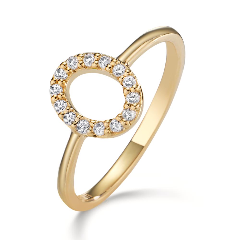 Bague Or jaune 9K Zircone Ø8.5 mm-608557
