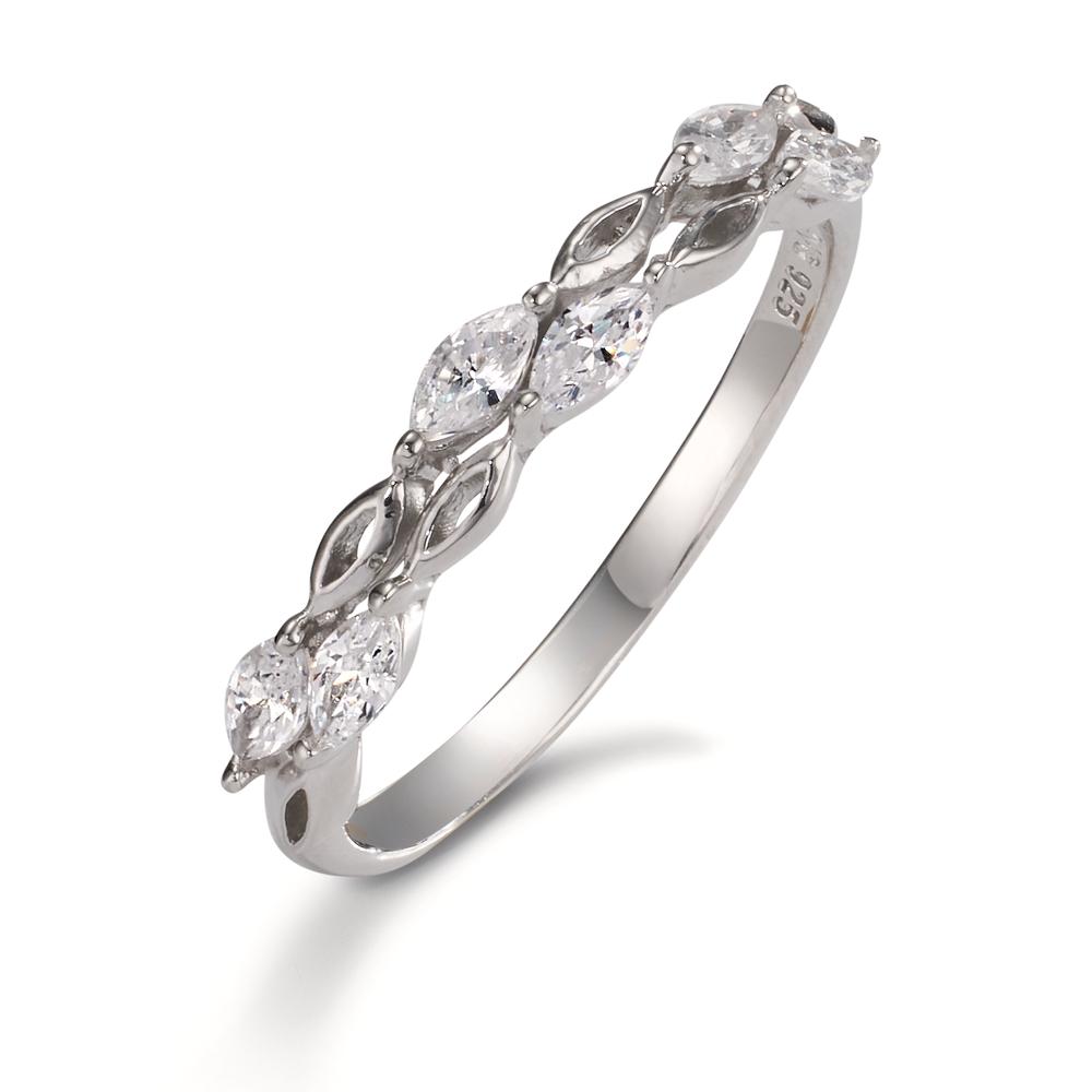 Bague Argent Zircone 6 Pierres Rhodié-608559