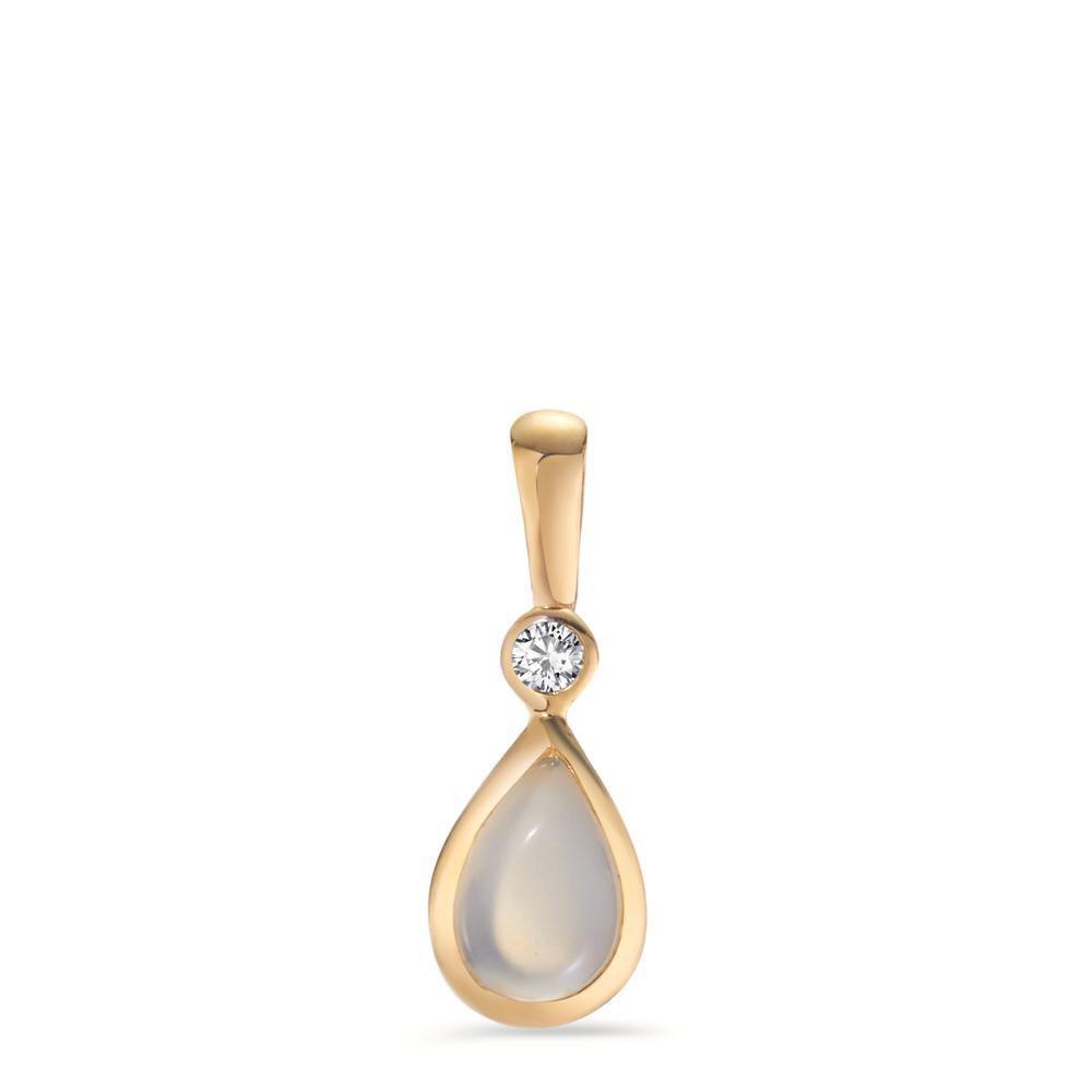 Pendentif Or jaune 9K Zircone, Pierre de lune-608564