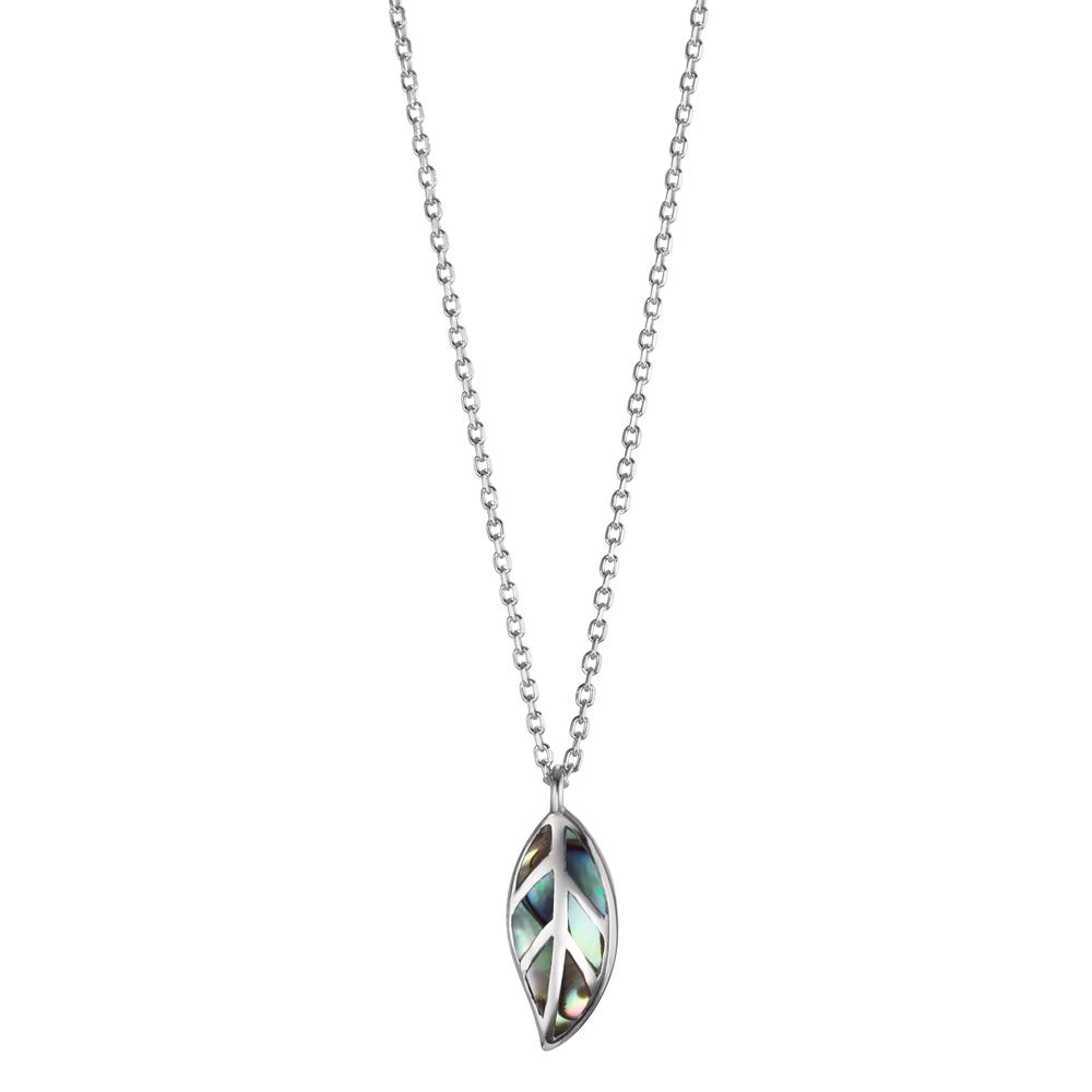 Collier Argent Abalone Rhodié Feuille 40-42 cm-608575