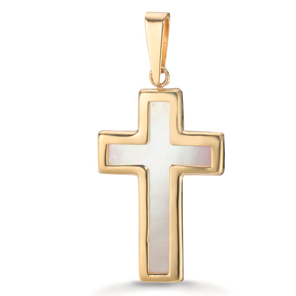 Pendentif Or jaune 9K nacre Croix-608688