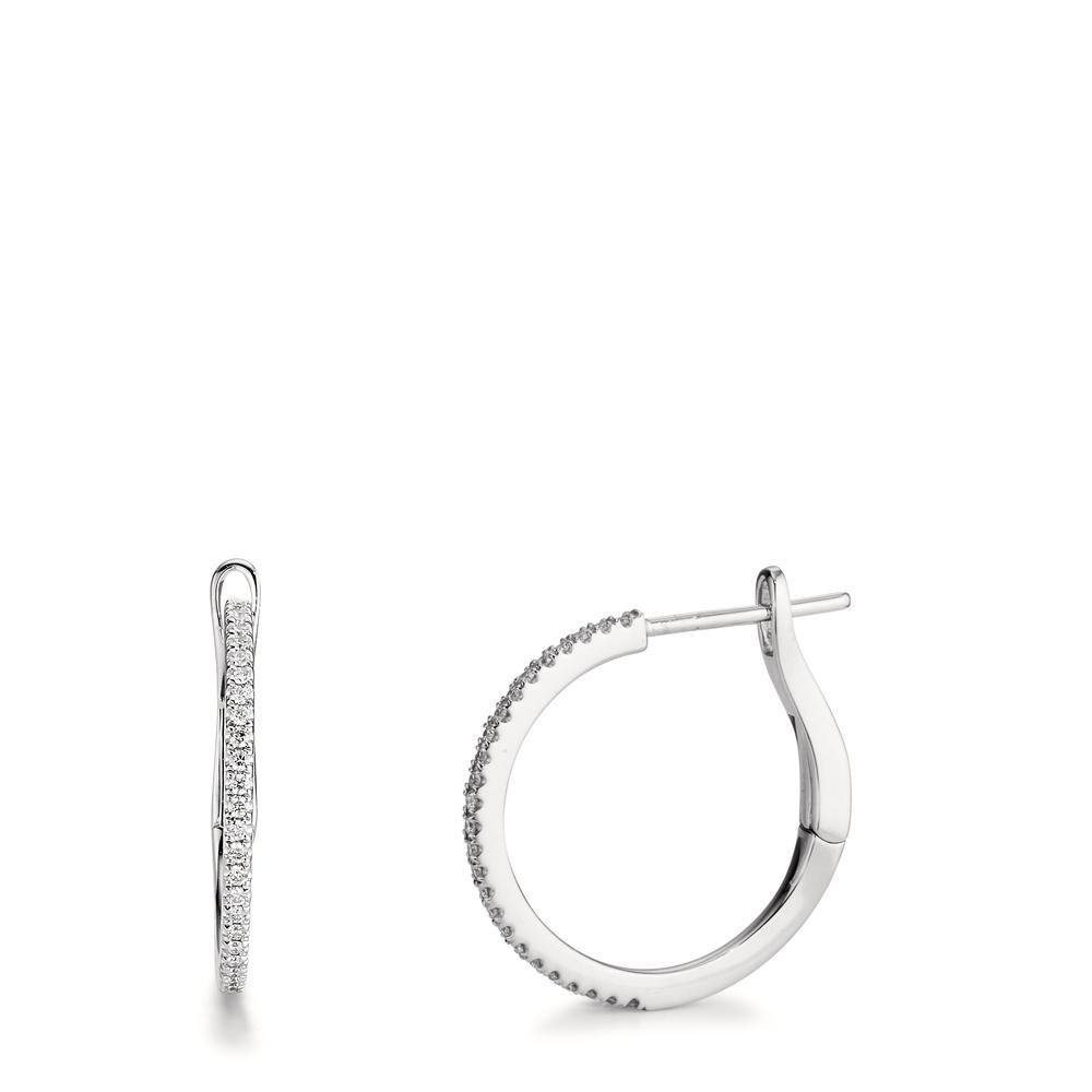 Créoles à charnières Or blanc 18K Diamant 0.185 ct, 50 Pierres, w-si-608731