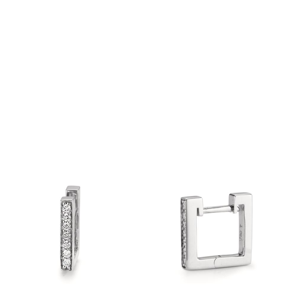 Créoles à charnières Or blanc 18K Diamant 0.13 ct, w-si-608734