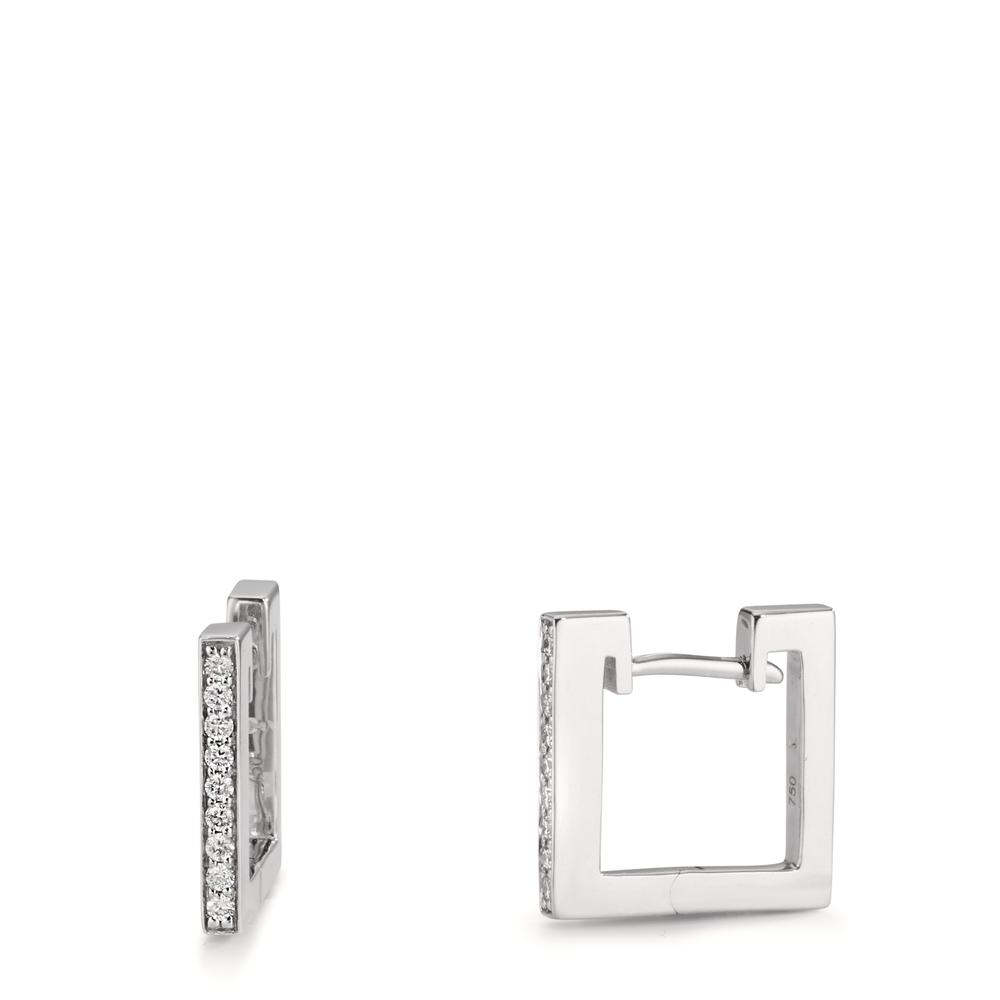 Créoles à charnières Or blanc 18K Diamant 0.16 ct, w-si-608735