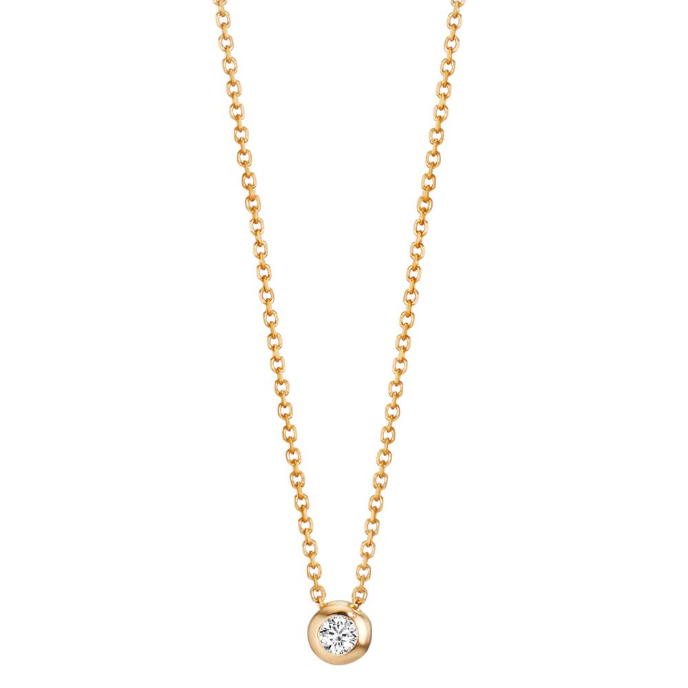 Collier Or jaune 18K Diamant 0.03 ct, w-si 42-45 cm-608743