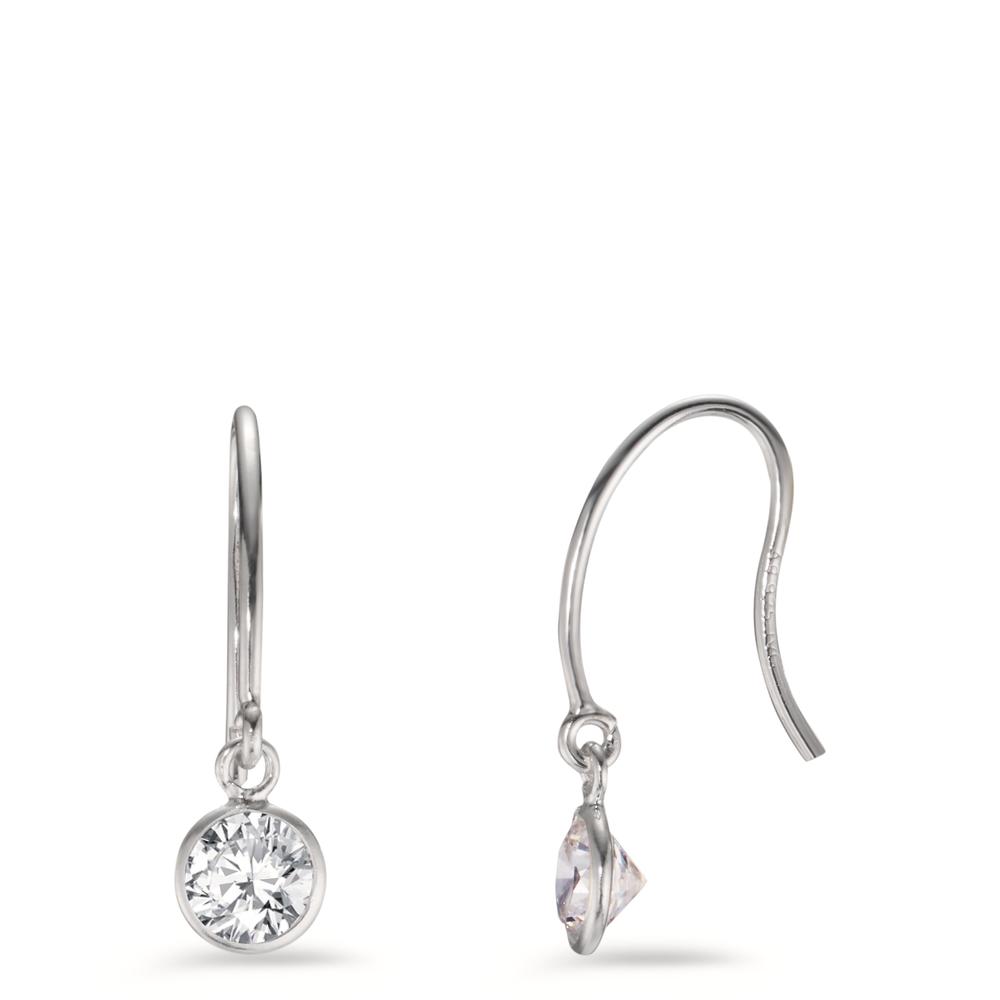 Pendant d'oreilles Argent Zircone 2 Pierres Ø5.5 mm-608764