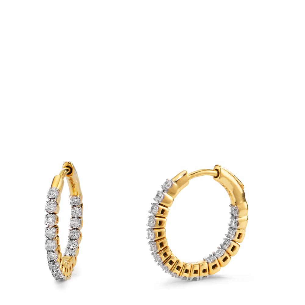 Créoles à charnières Or jaune 18K Diamant 0.50 ct, 36 Pierres, w-si-608812
