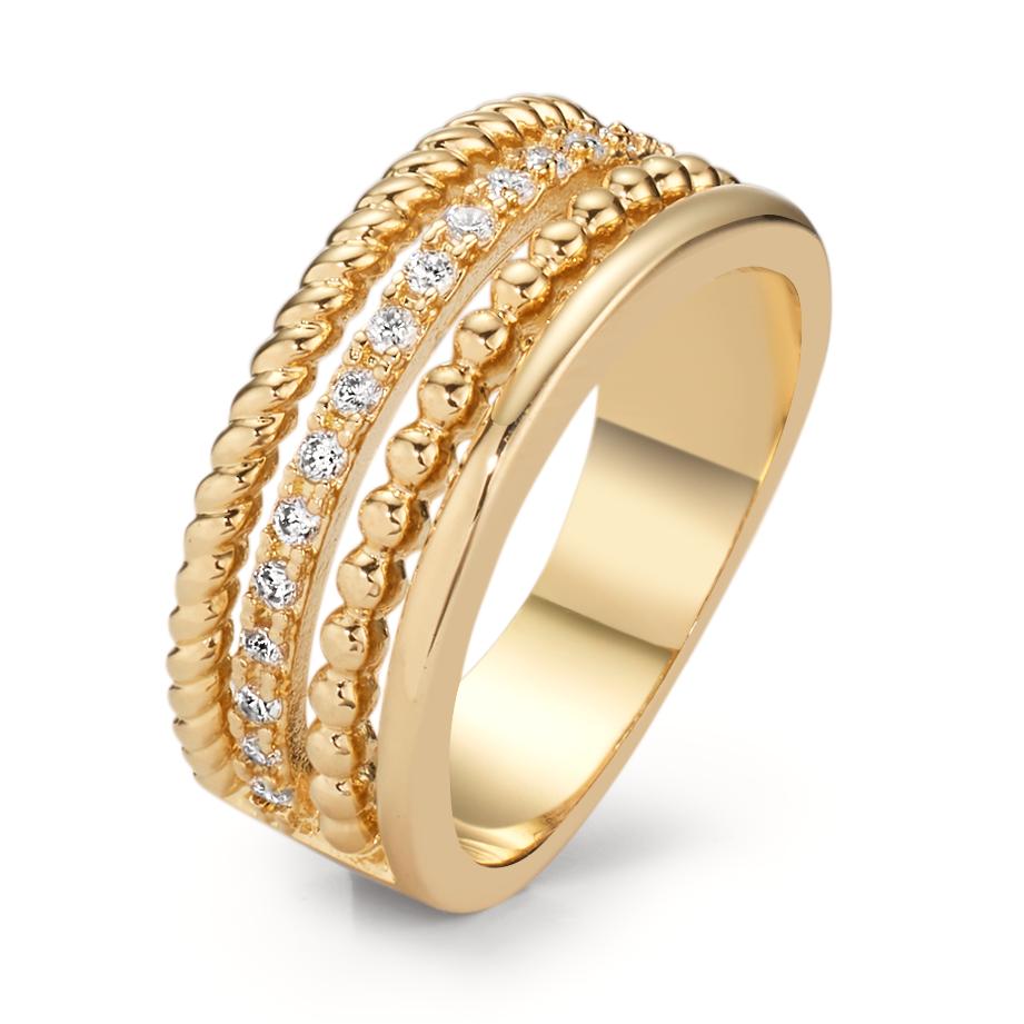 Bague Bronze Zircone plaqués or 3 microns-608844