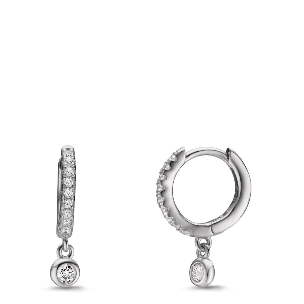 Créoles à charnières Argent Zircone Rhodié-608882