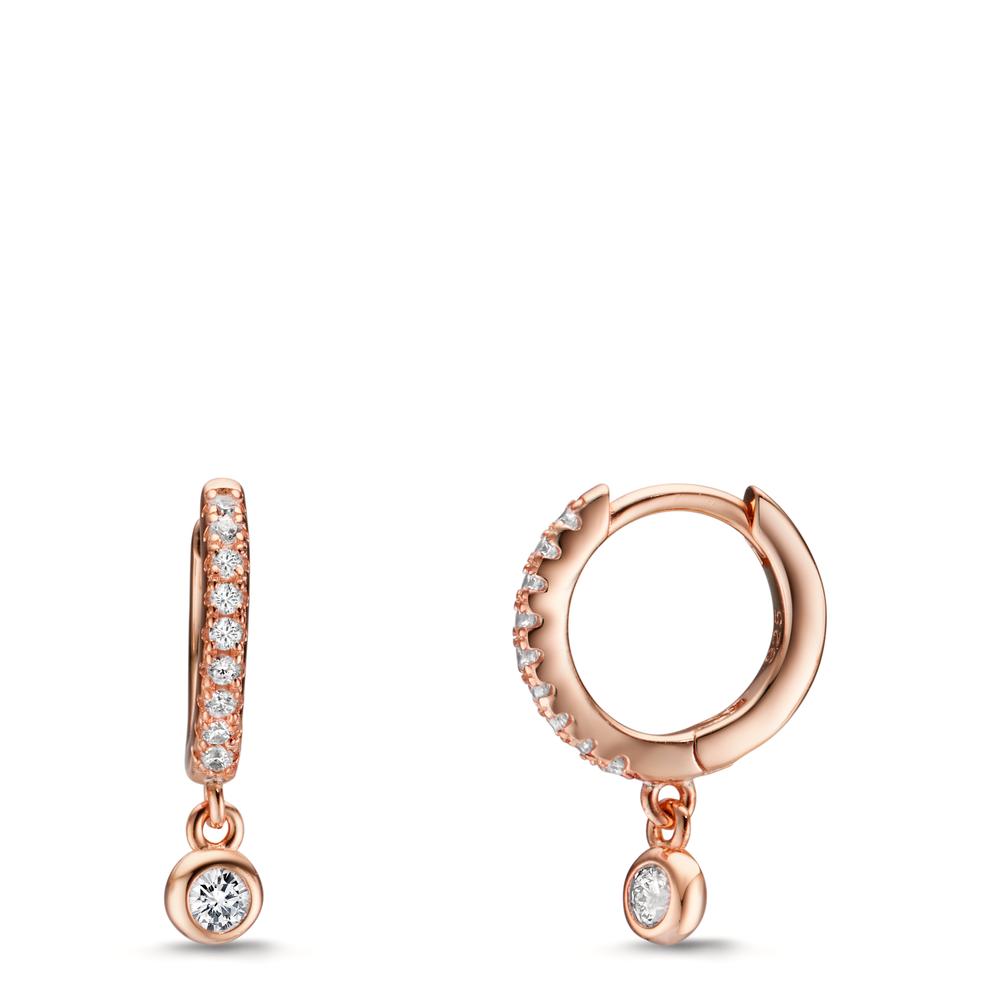 Créoles à charnières Argent Zircone rosé Plaqué or-608883