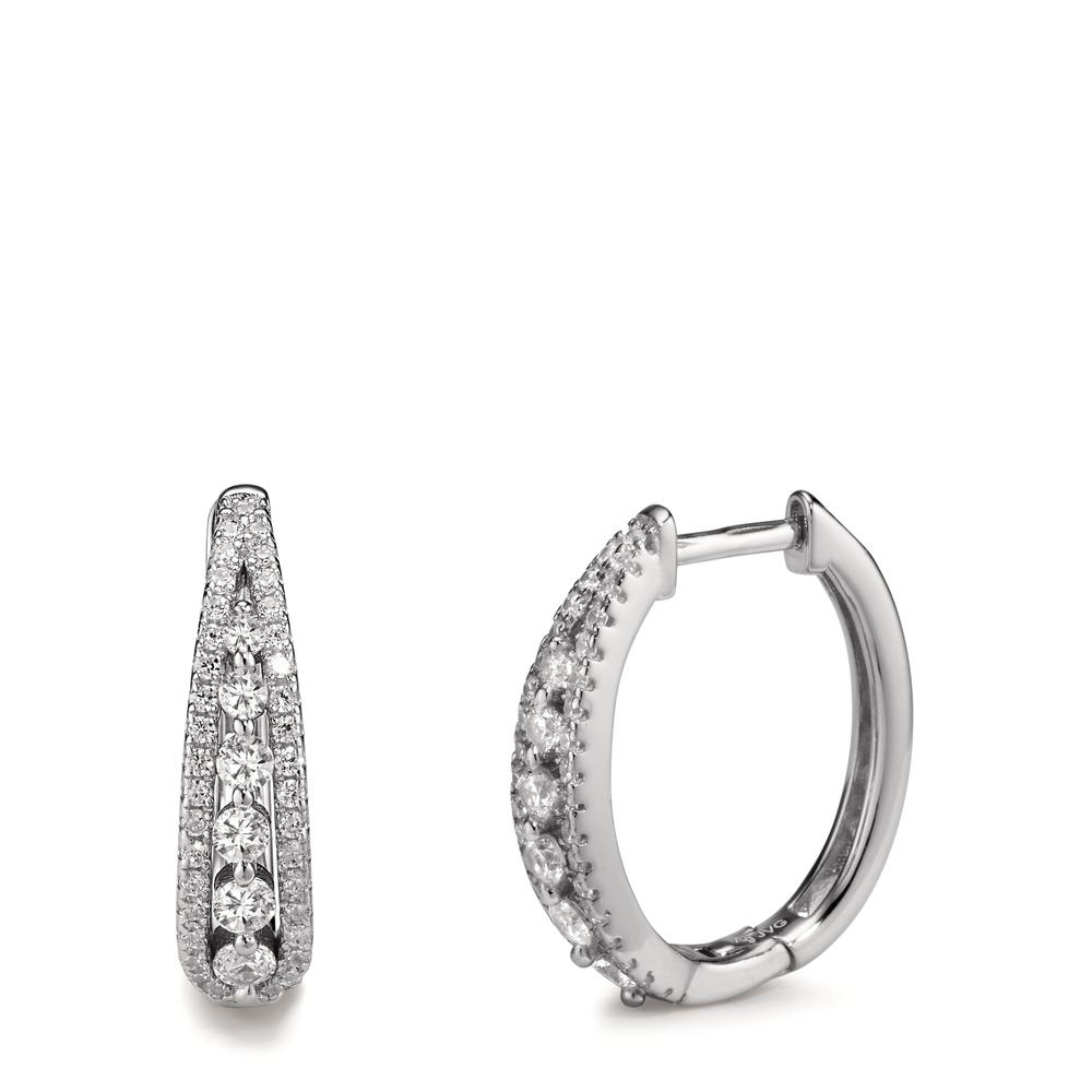 Créoles à charnières Argent Zircone Rhodié-608885