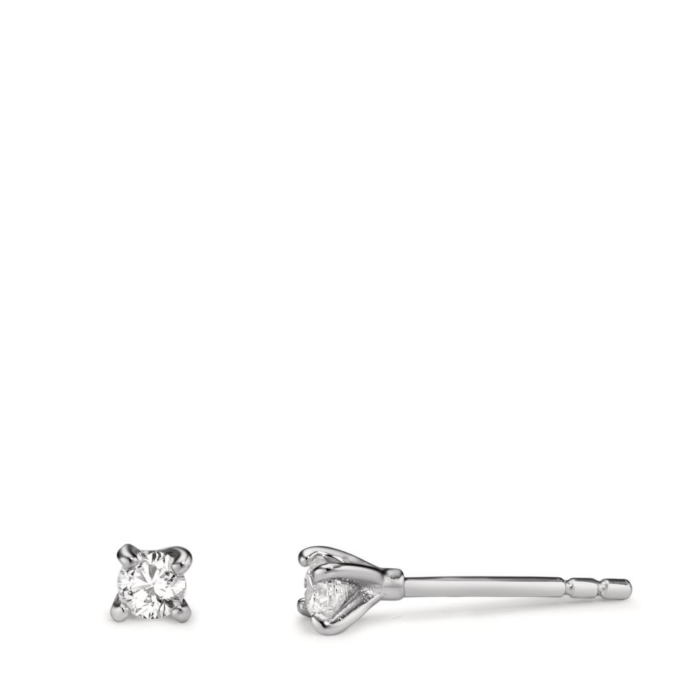 Clous d'oreilles Argent Zircone Rhodié Ø3.5 mm-608900