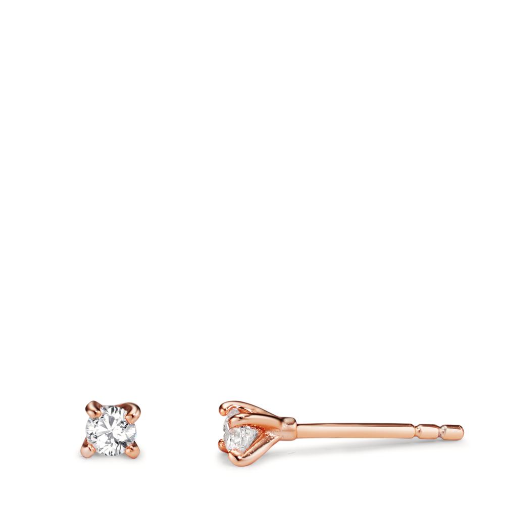 Clous d'oreilles Argent Zircone rosé Plaqué or Ø3.5 mm-608901