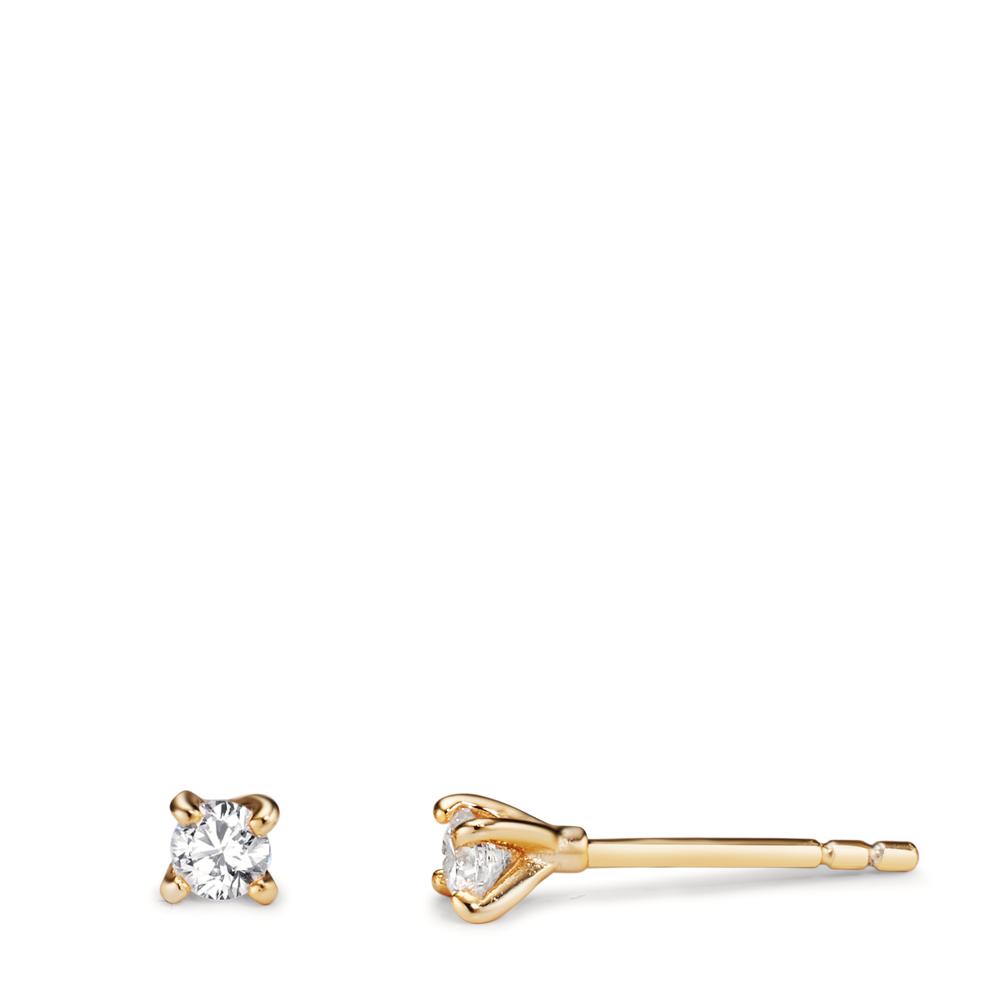 Clous d'oreilles Argent Zircone jaune Plaqué or Ø3.5 mm-608902