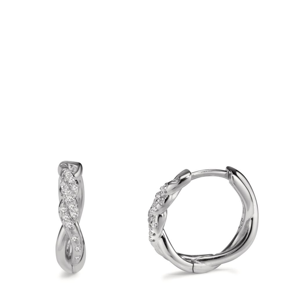 Créoles à charnières Argent Zircone Rhodié-608912