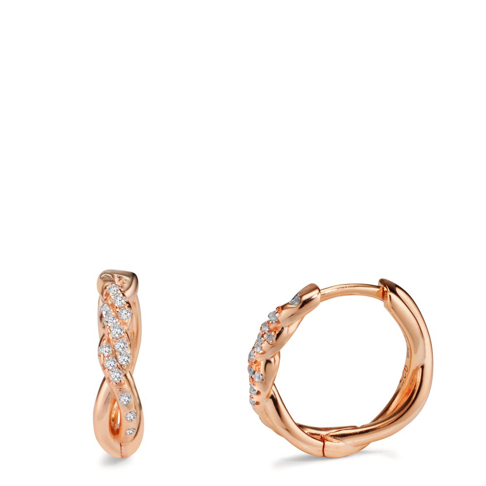 Créoles à charnières Argent Zircone rosé Plaqué or-608913