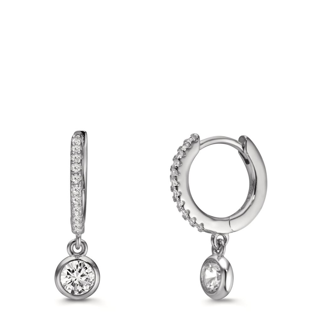 Créoles à charnières Argent Zircone Rhodié-608936