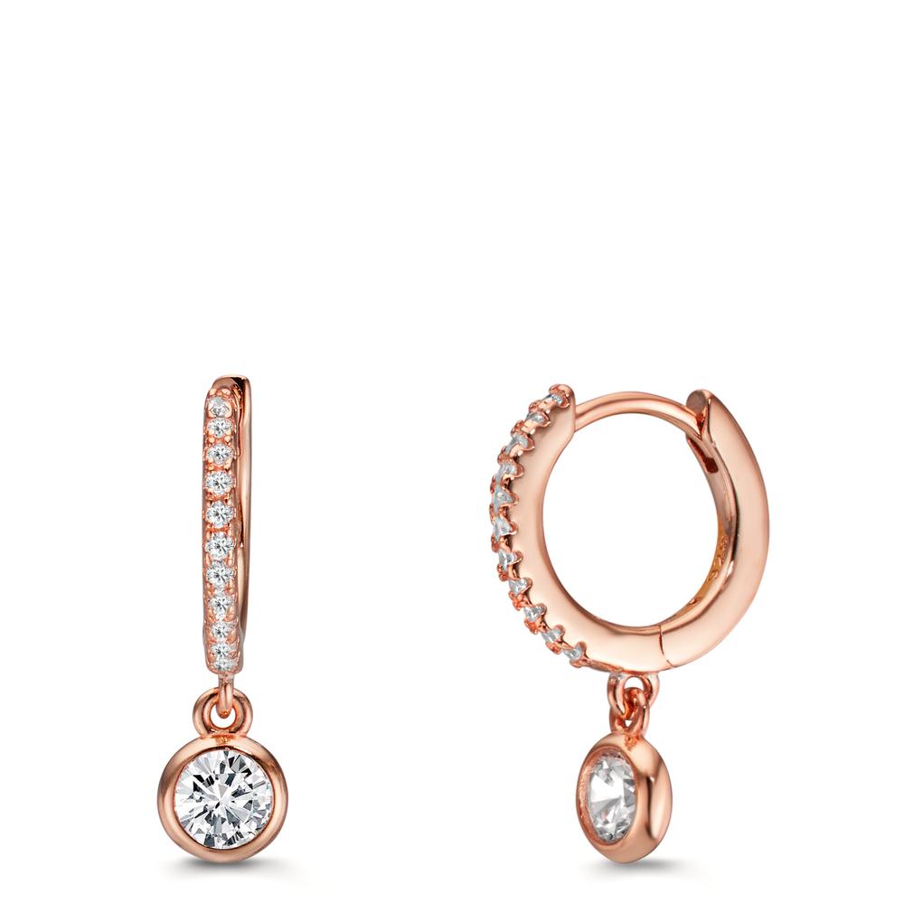 Créoles à charnières Argent Zircone rosé Plaqué or-608937