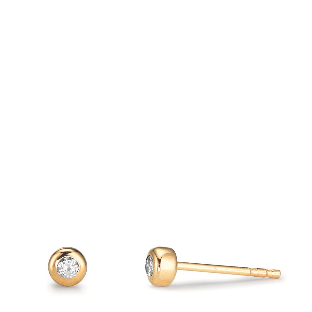 Ohrstecker 375/9 K Gelbgold Zirkonia 2 Steine Ø3.5 mm-609017